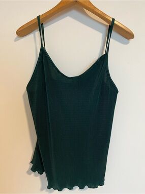 Women’s dark forest Green Ribbed Cami Tank Top